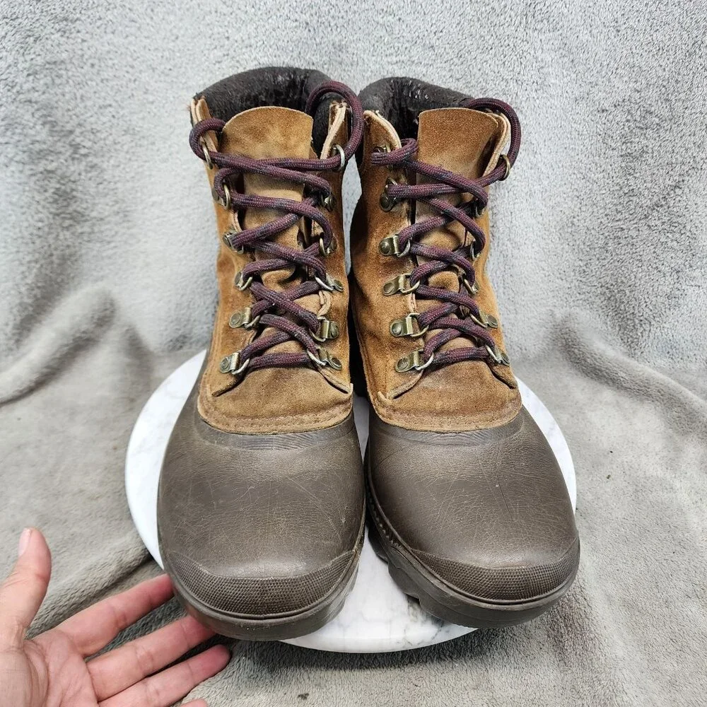 Sorel Shoes Mens Size 10 Brown Leather Lace Up Boots *Read*